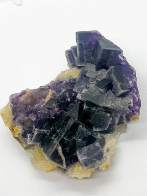 Purple Sugar Cube Fluorite with Druzy Quartz