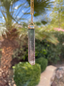 14K Gold Deep Dusk Sky Tourmaline Pendant