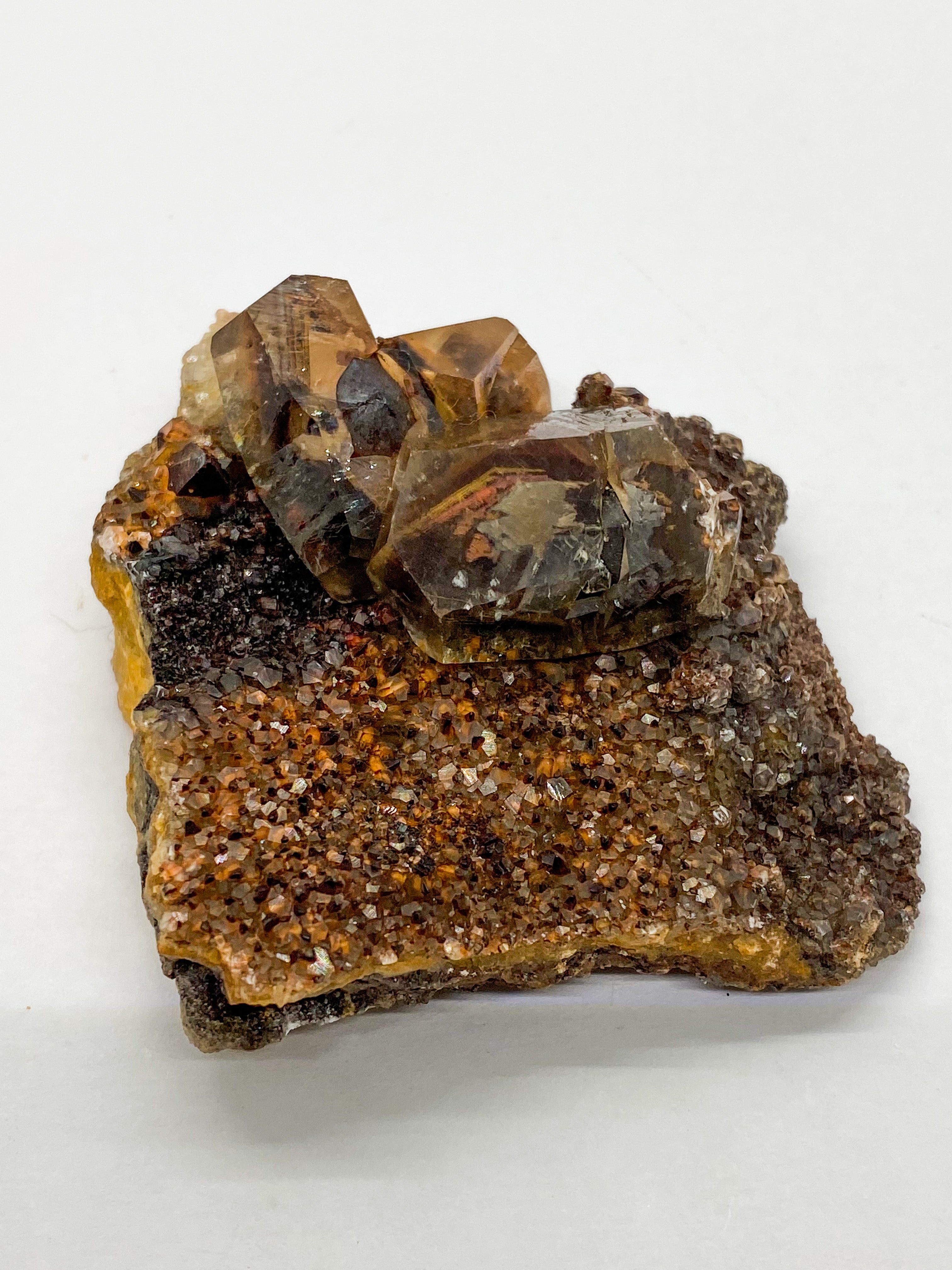 Iron Oxidized Quartz in Calcite