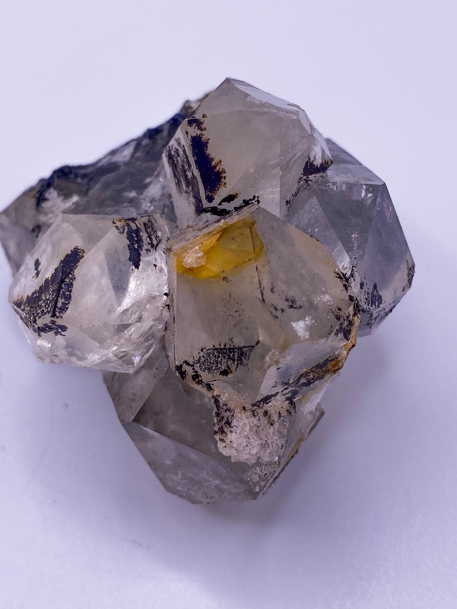 Frosted Herkimer Diamond with Specularite