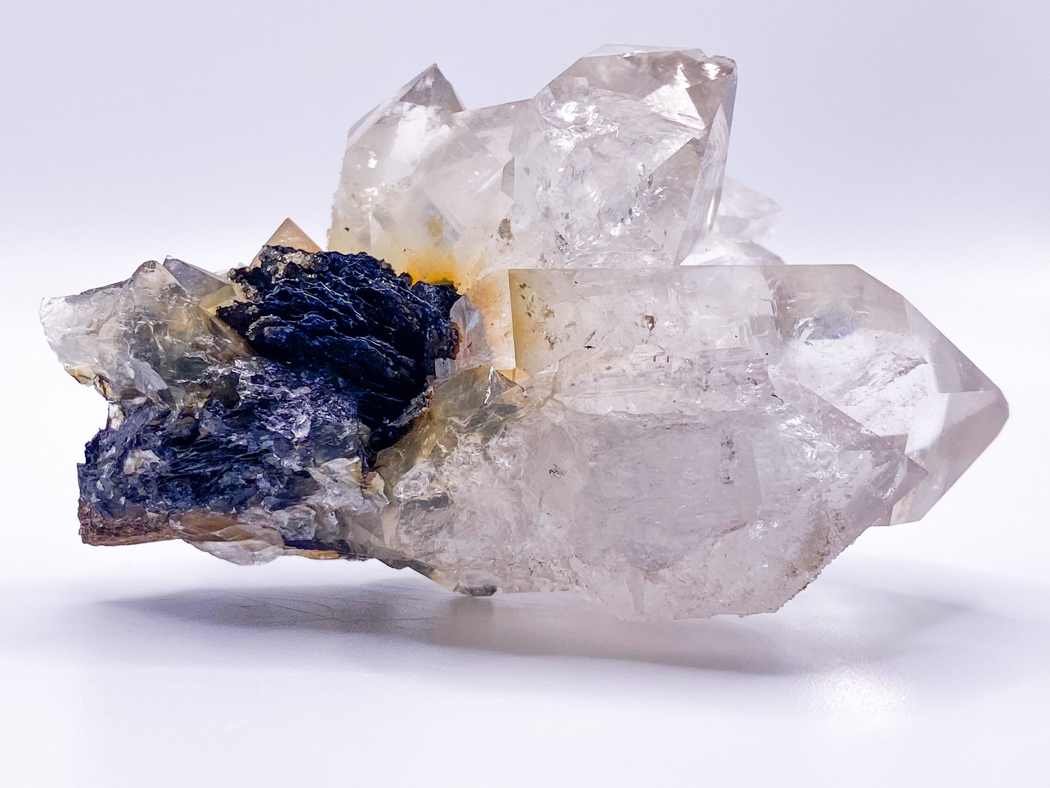 Frosted Herkimer Diamond  with Specularite