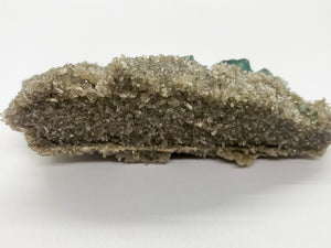 Green Cube Fluorite on Druzy Quartz