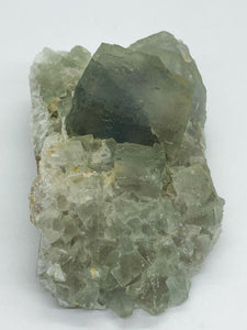 Light Blue Fluorite on  Quartz