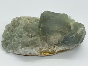 Light Blue Fluorite on  Quartz