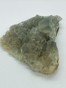 Light Blue Fluorite on Yellow Druzy Quartz