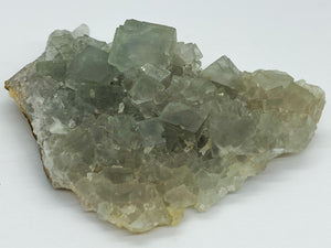 Light Blue Fluorite on Yellow Druzy Quartz