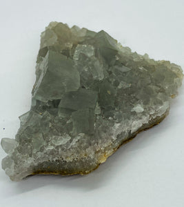 Light Blue Fluorite on Yellow Druzy Quartz