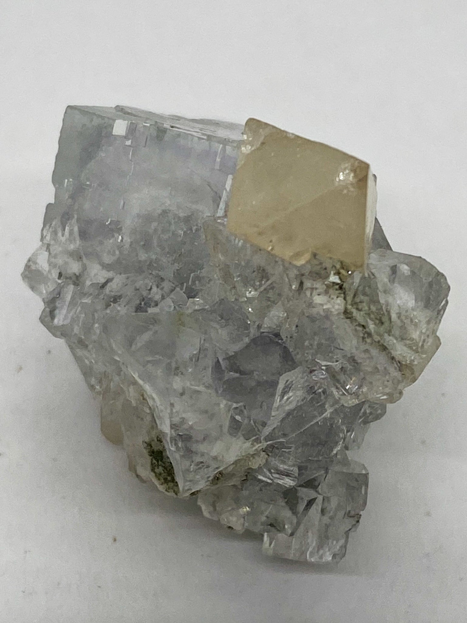 Octahedral Scheelite with Cube Fluorite