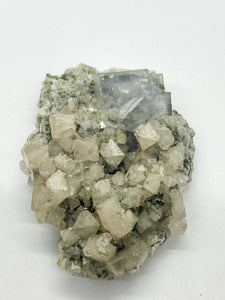 Octahedral Scheelite with Cube Fluorite