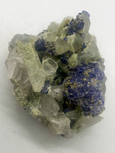 Purple Tanzanite on Quartz with Muscovite and Pyrite
