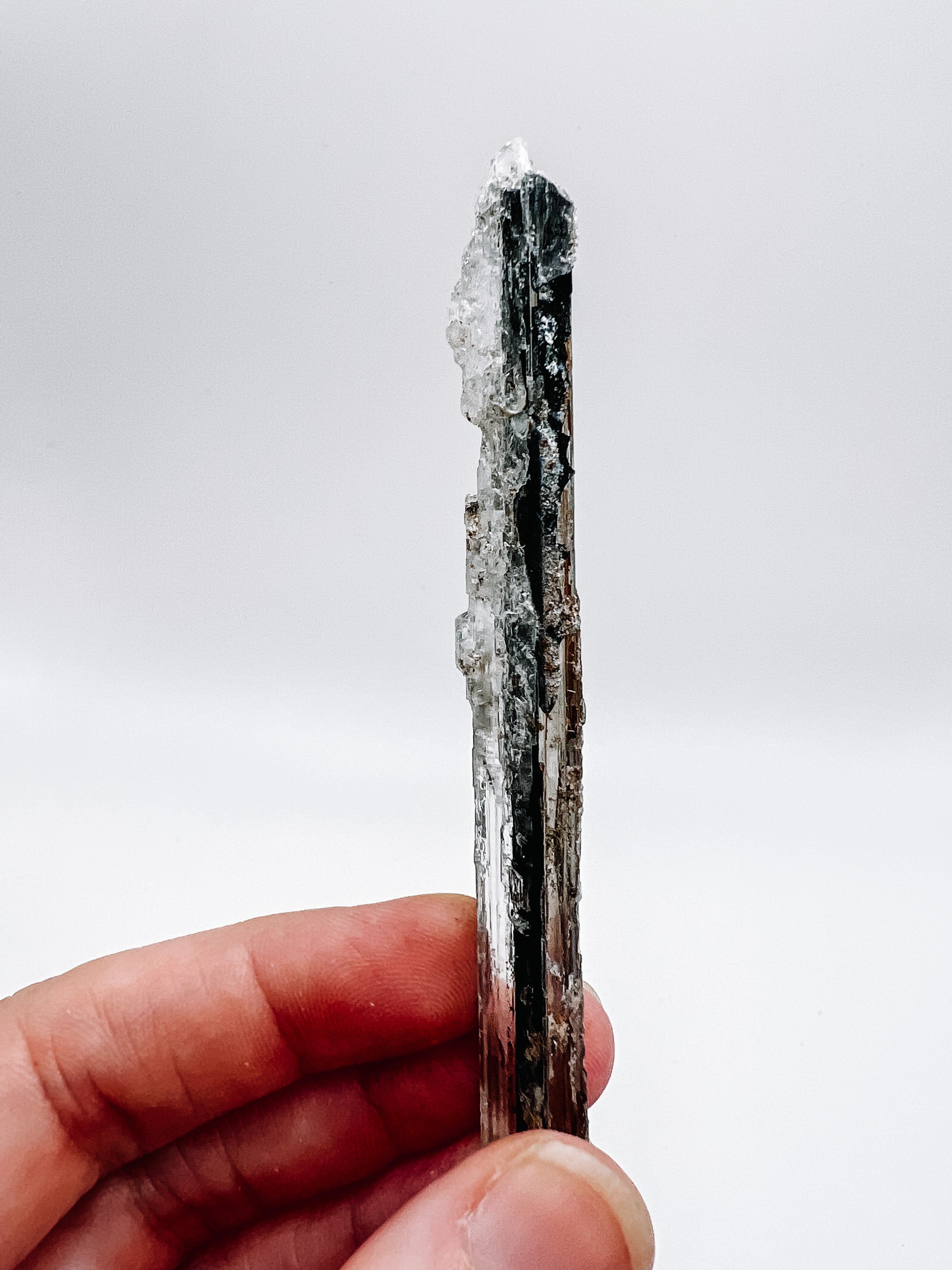 Selenite with Stibnite