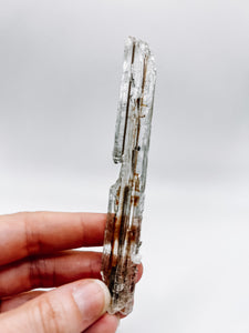Selenite with Stibnite