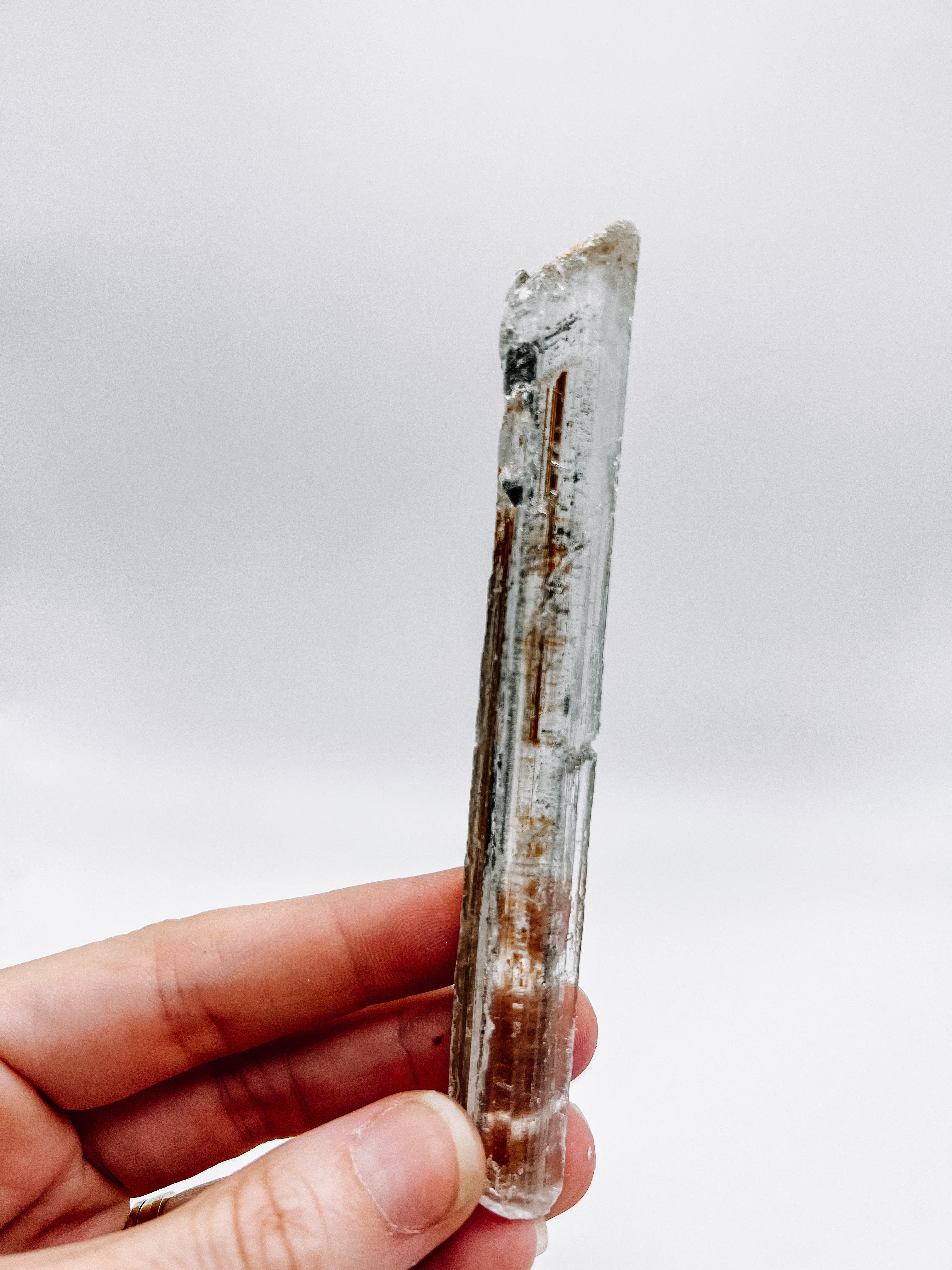 Selenite with Stibnite