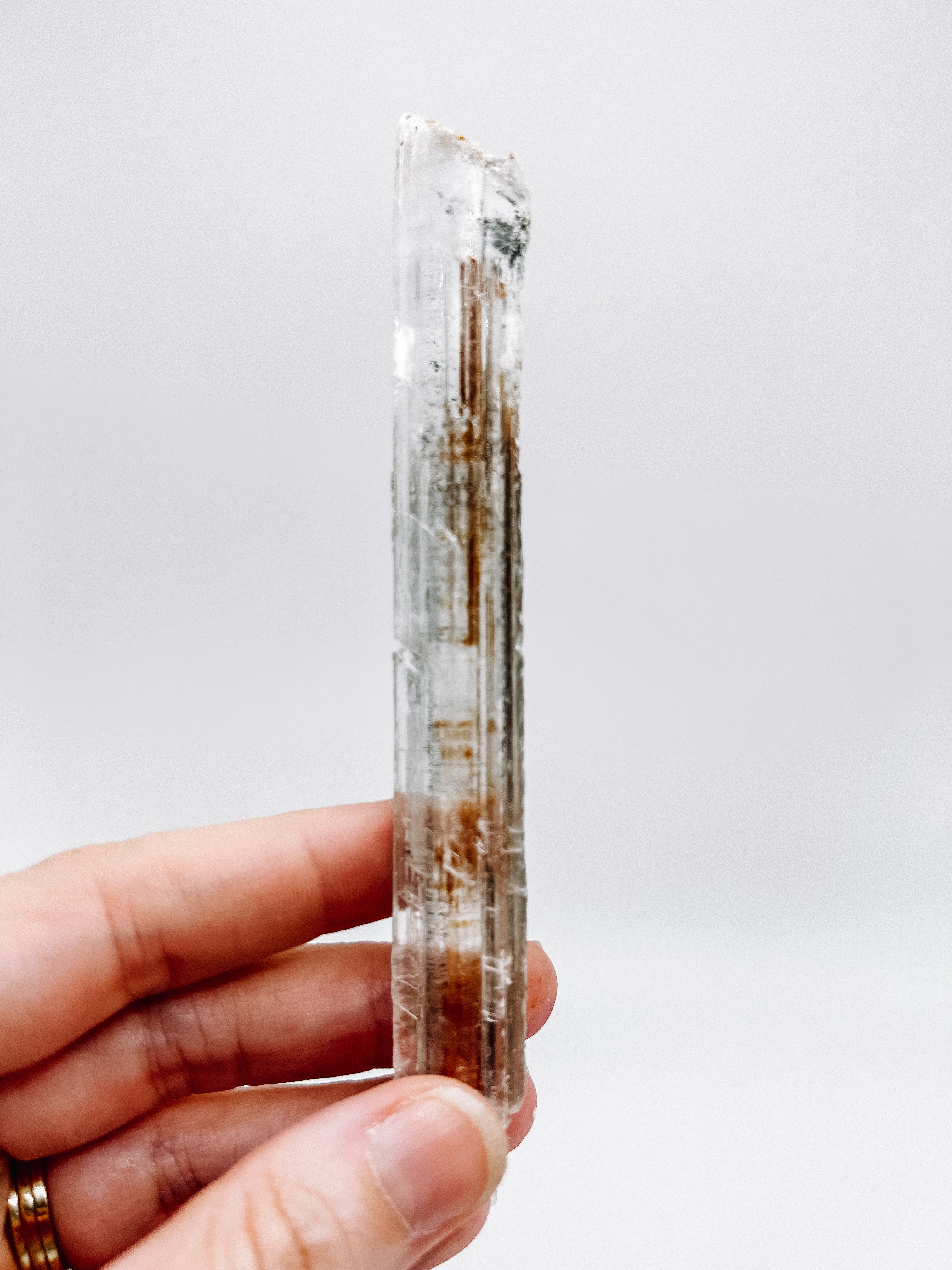 Selenite with Stibnite