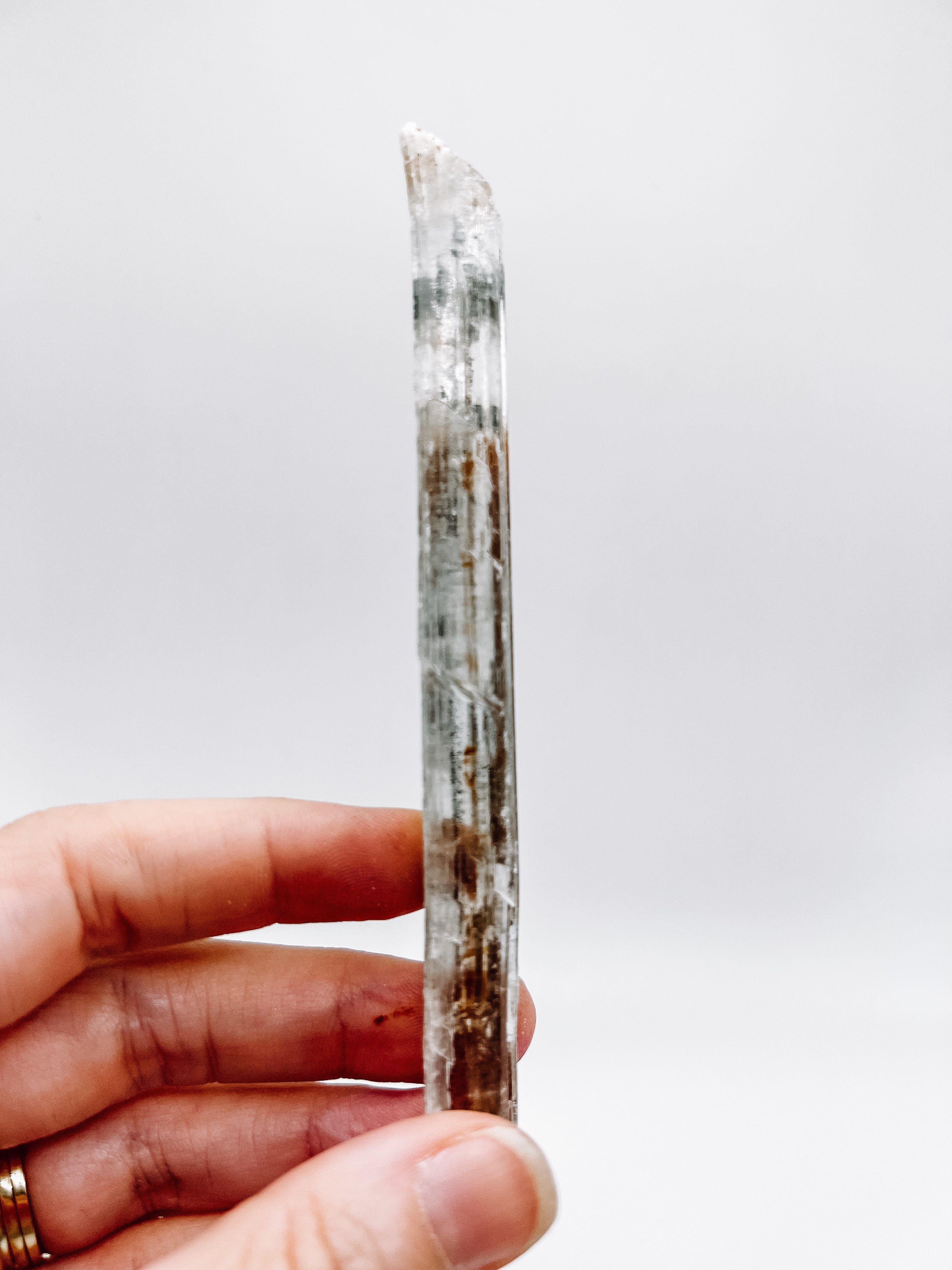 Selenite with Stibnite