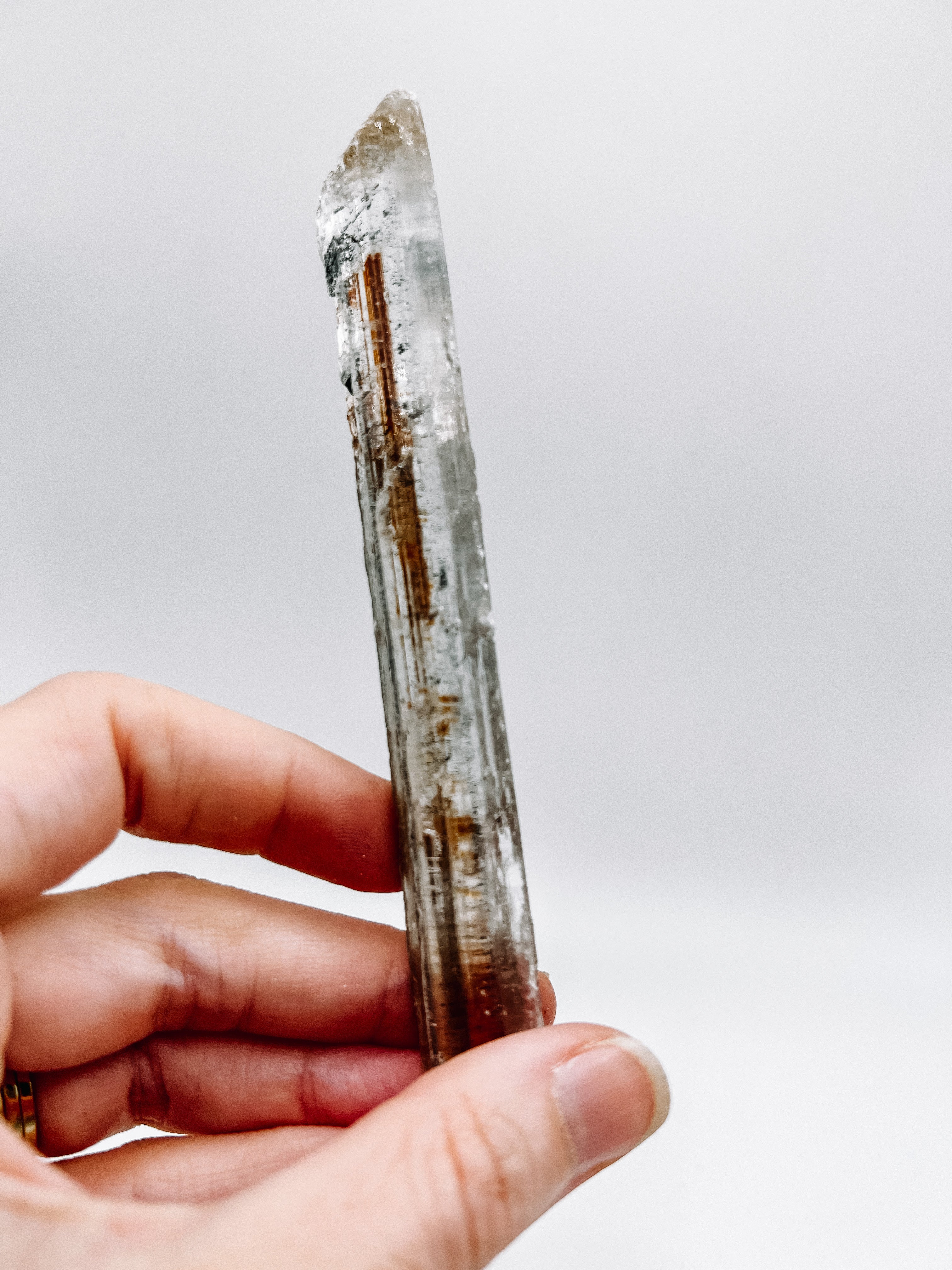 Selenite with Stibnite