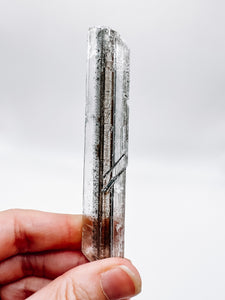 Selenite with Stibnite