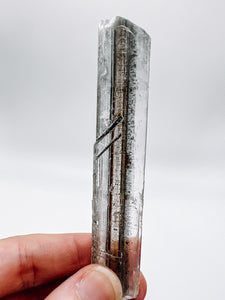 Selenite with Stibnite