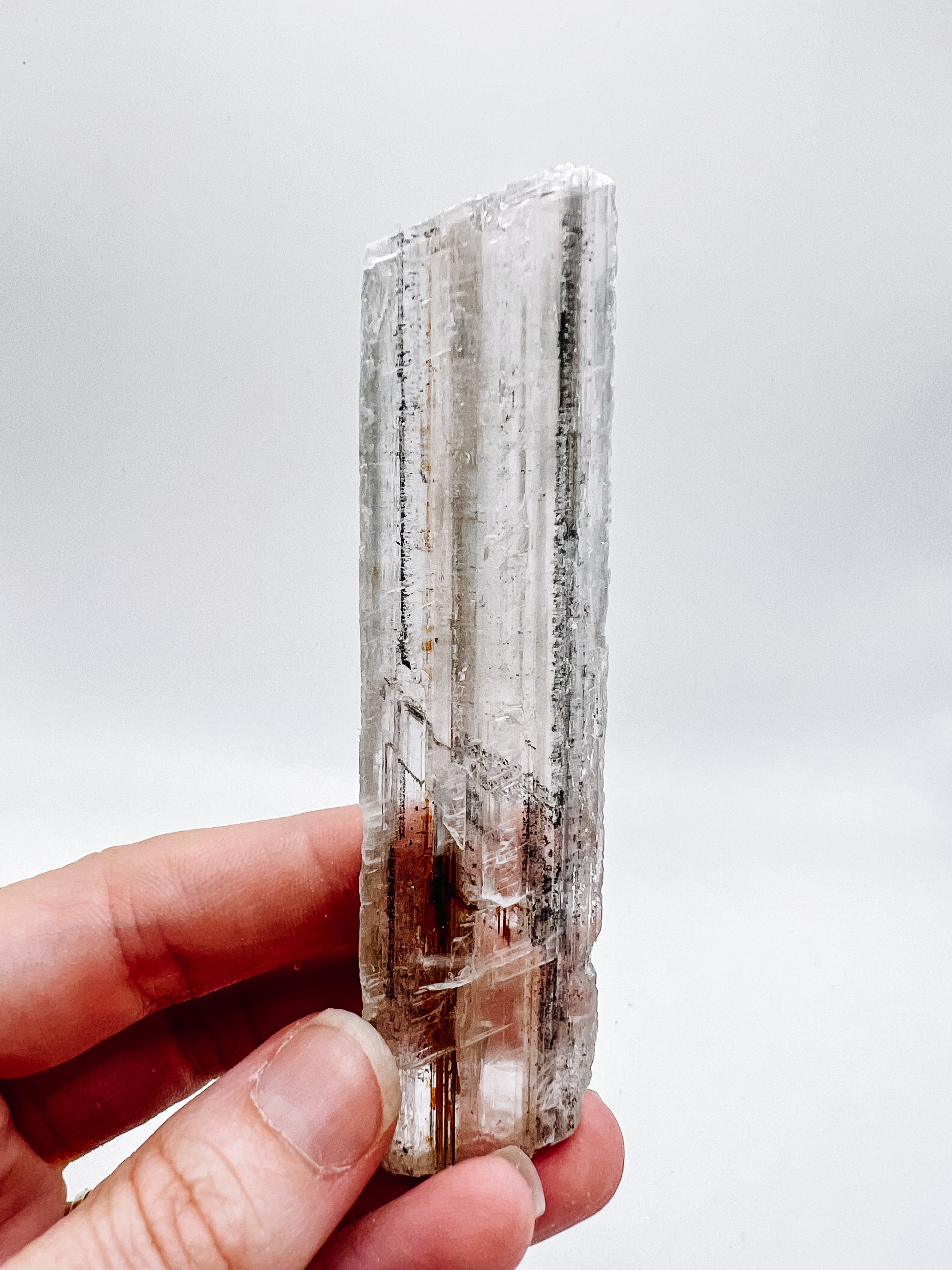 Selenite with Stibnite