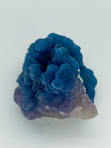 Blue Step Fluorite on Candle Quartz